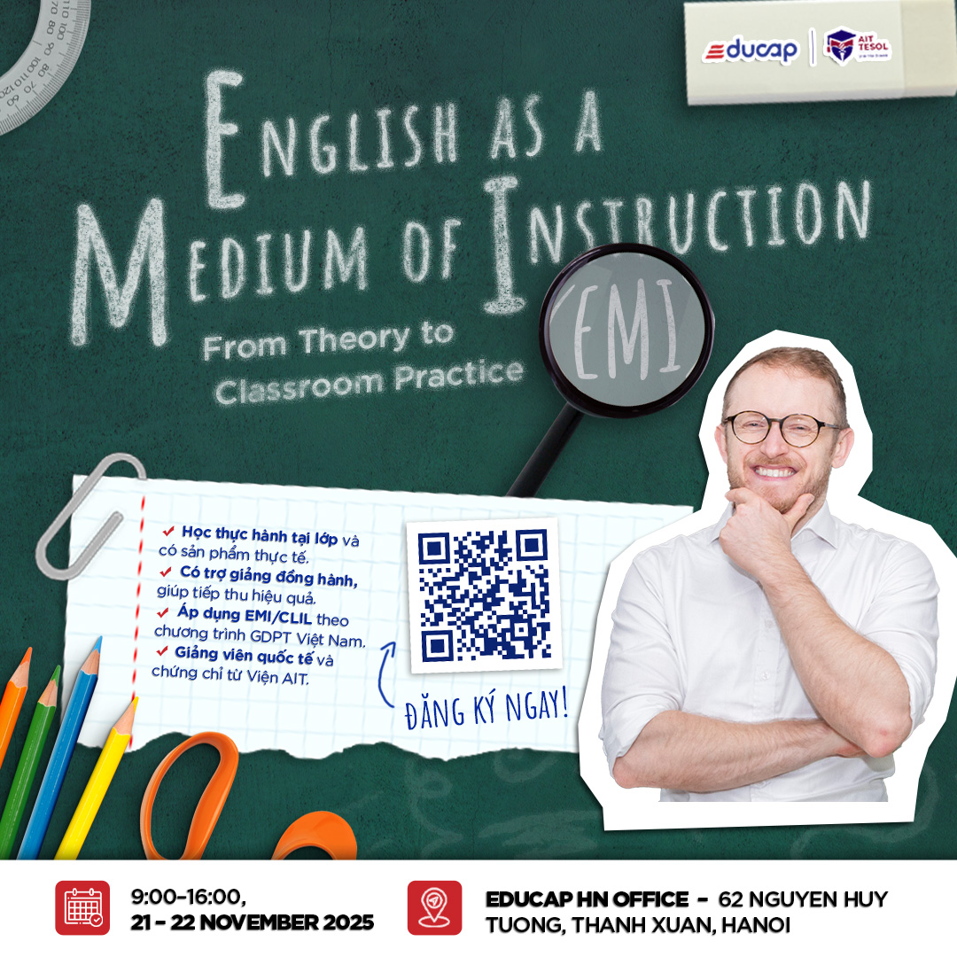 EMI cho giáo viên, poster 1:1 đăng ký khóa tháng 11/2025 tại Educap